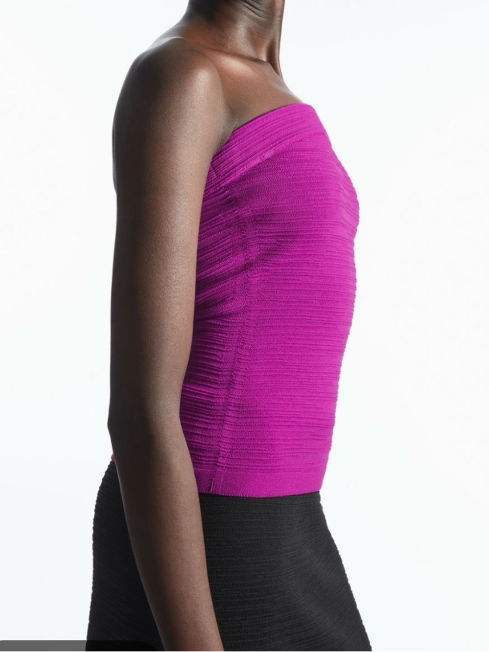 COS Purple Textured Bandeau Top